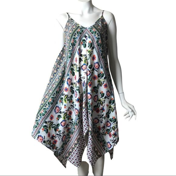 Design Lab Dress Lord & Taylor Swing Womens Floral Asymmetrical Size S/P - Picture 3 of 10
